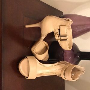 Gianni Bini nude ankle strap stilettos