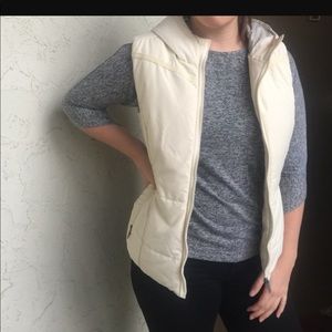 Cream puffy vest