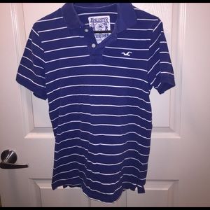 Blue and white stripped Hollister polo