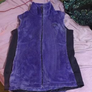Purple, fuzzy NorthFace vest