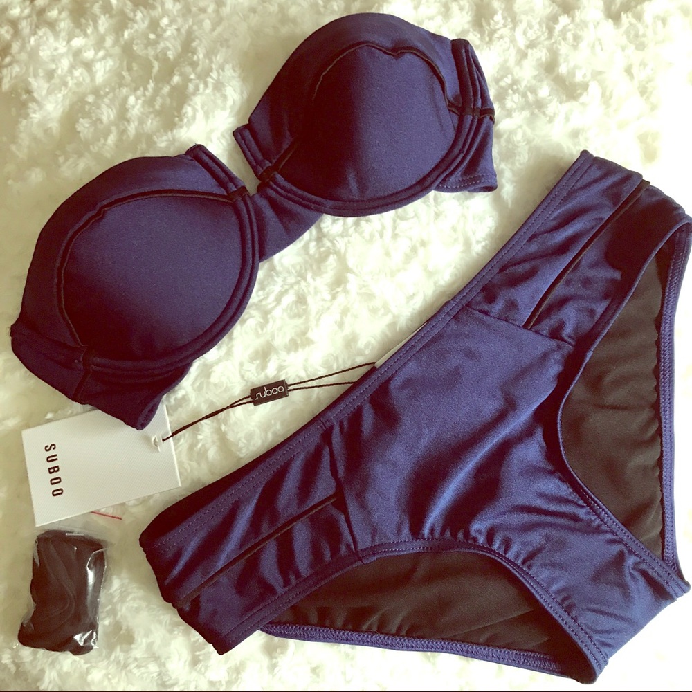 Suboo Navy Blue Bandeau Bikini Set