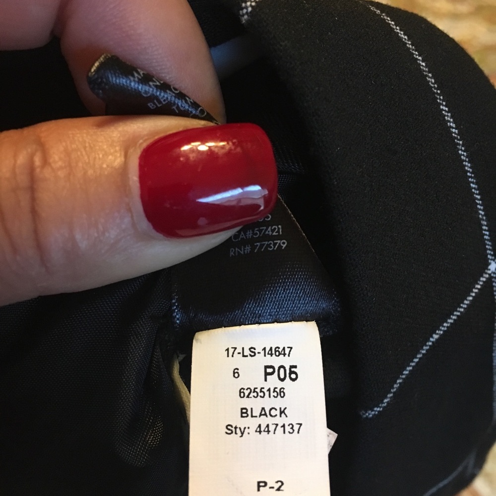 Black pants with white lines