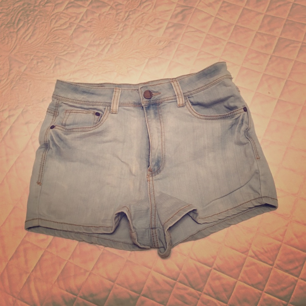 High waisted jean shorts