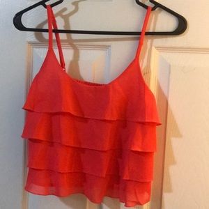 Ruffle crop tank