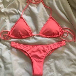 Coral Victoria’s Secret triangle bikini set
