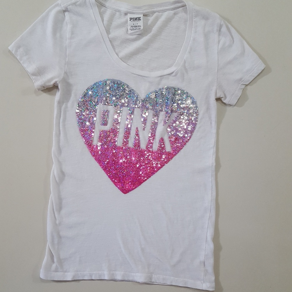 Pink Victoria's Secret Valentines Day Heart Shirt