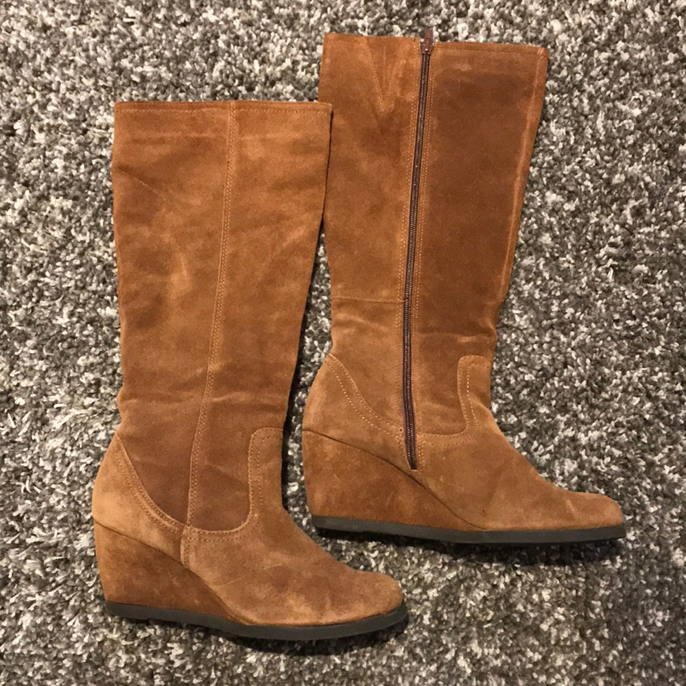 Genuine Suede Bass just below the knee boots
