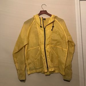 yellow rain jacket