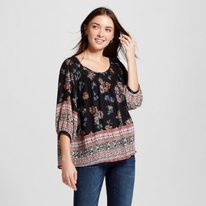 Knox Rose Boho Floral Top XL