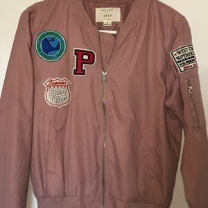 Pink Patch Bomber Jacket