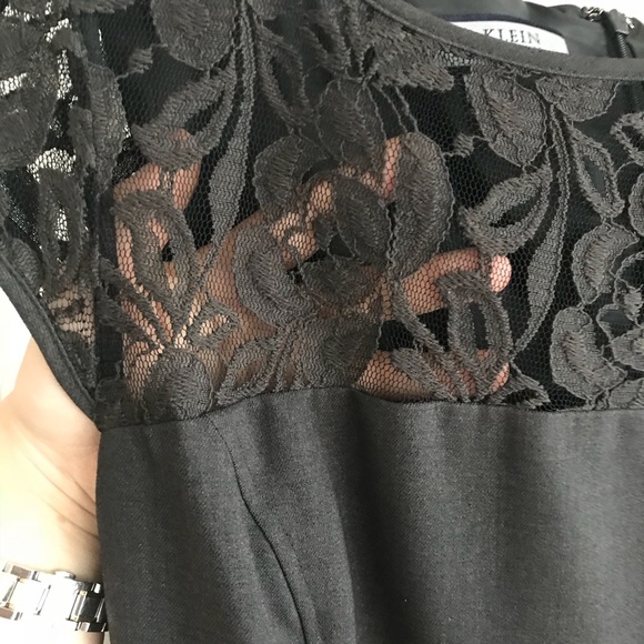 Anne Klein Gray Dress with Lace Detail - Picture 7 of 11