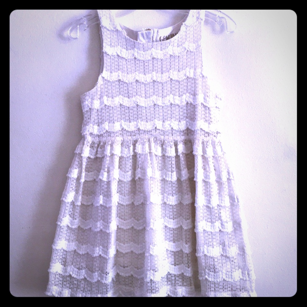 Genuine Kids by OshKosh Cream Ruffle Lace Dress