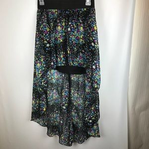 High Low Florals Printed Womens Small Skirt