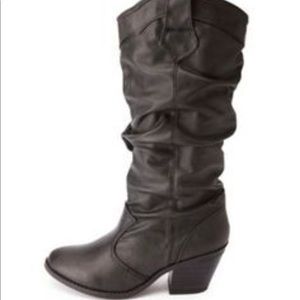 Black cowgirl boots slouchy