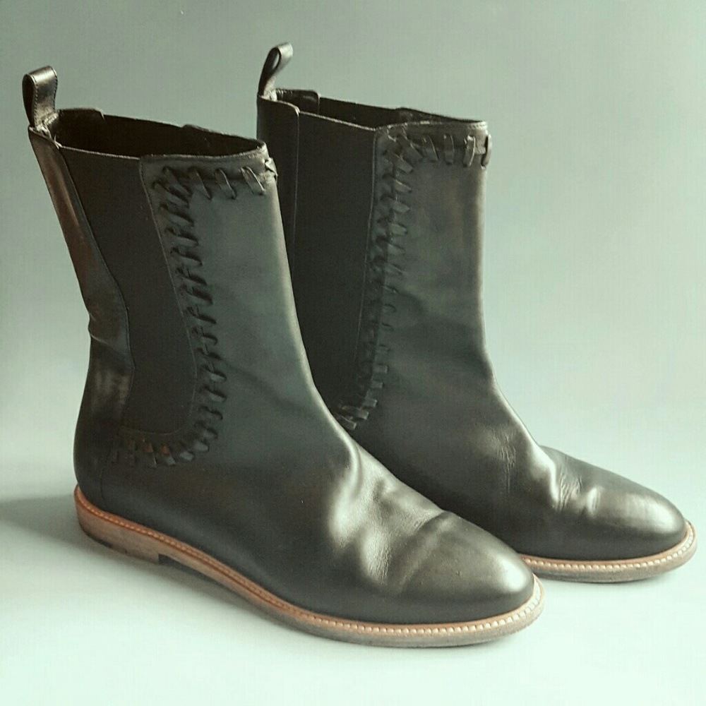 Maiyet black Italian leather ankle boots eu38