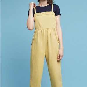Anthropologie yellow overalls jumpsuit