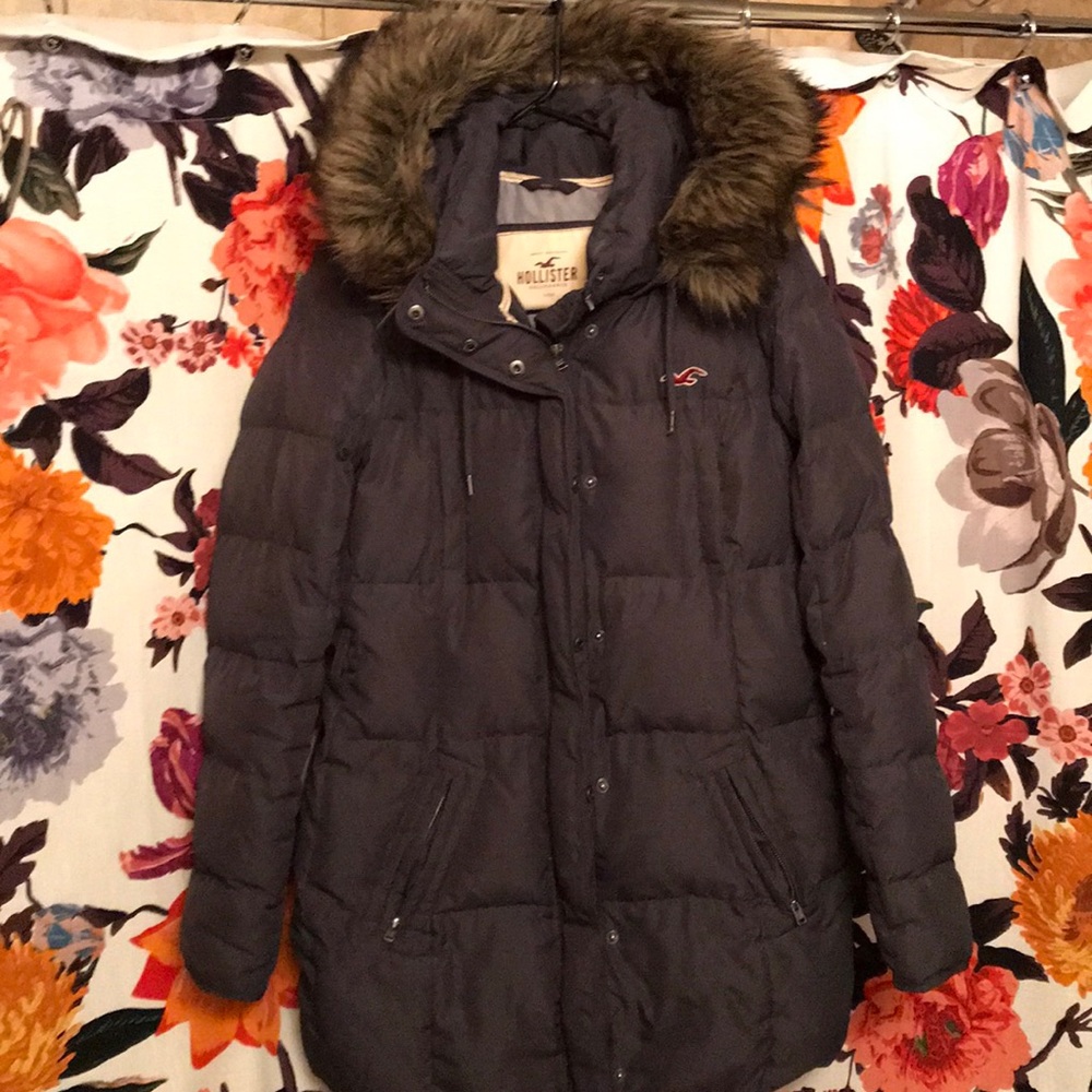 Hollister Long Parka EUC Sz Large