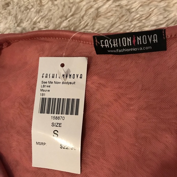 Pink sheer bodysuit size small - Picture 2 of 5