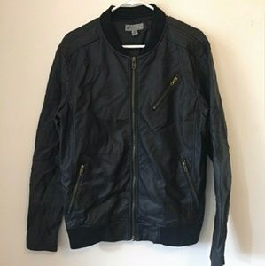 Leather bomber jacket