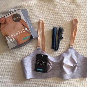 Knixwear Evolution Bra: Reversible Beige/Gray