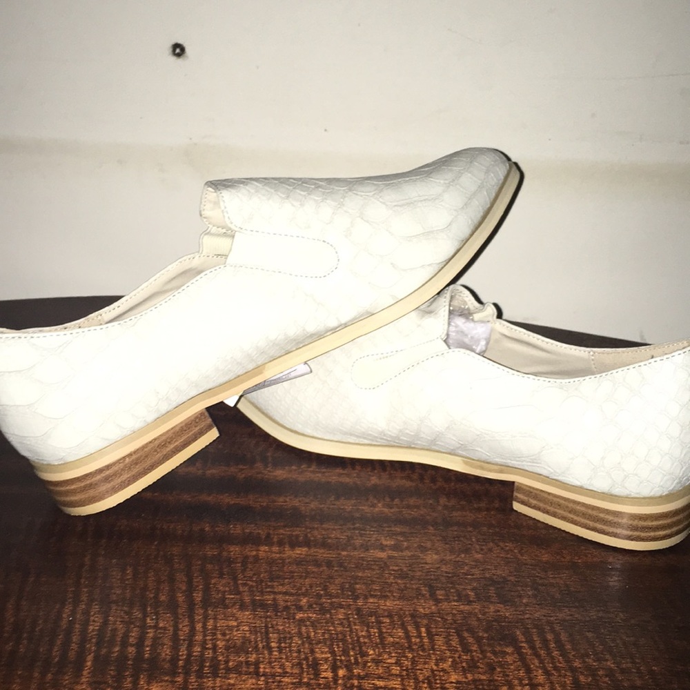 Faux snake skin flats