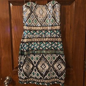 NWT strapless sequin dress (Body Central)