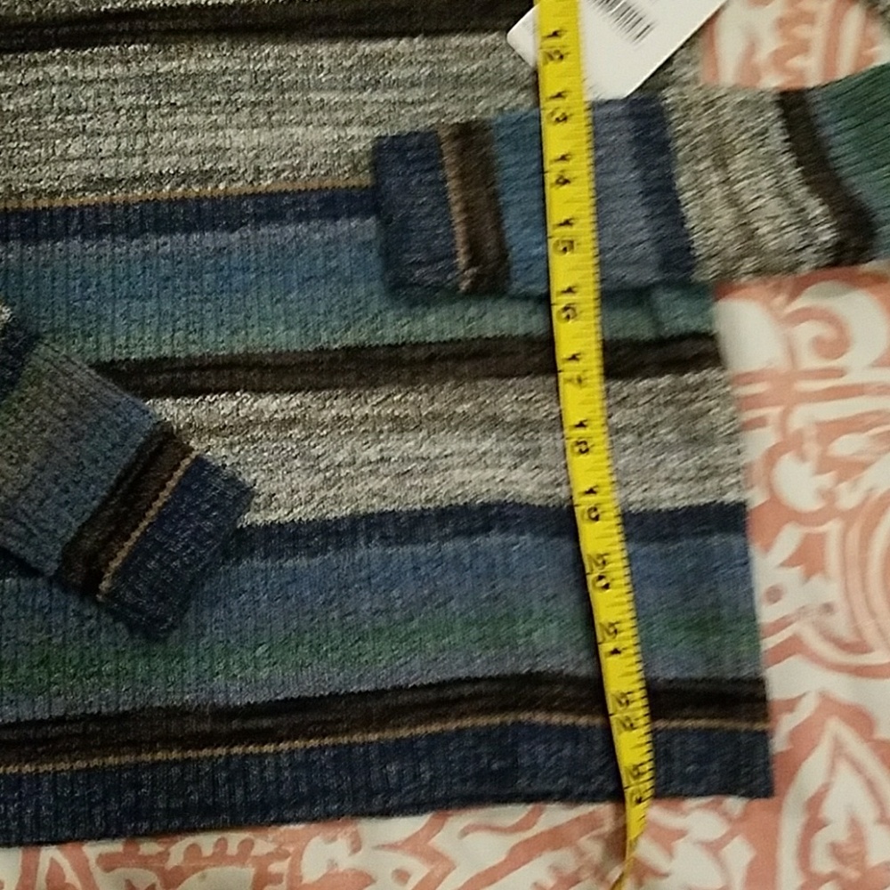 NWT FREE PEOPLE STRIPE KEYHOLE SWEATER - Picture 4 of 6