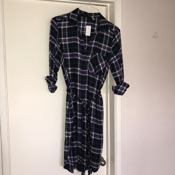 GAP Dresses & Skirts - NWT Gap + pendelton small tall plaid shirt dress