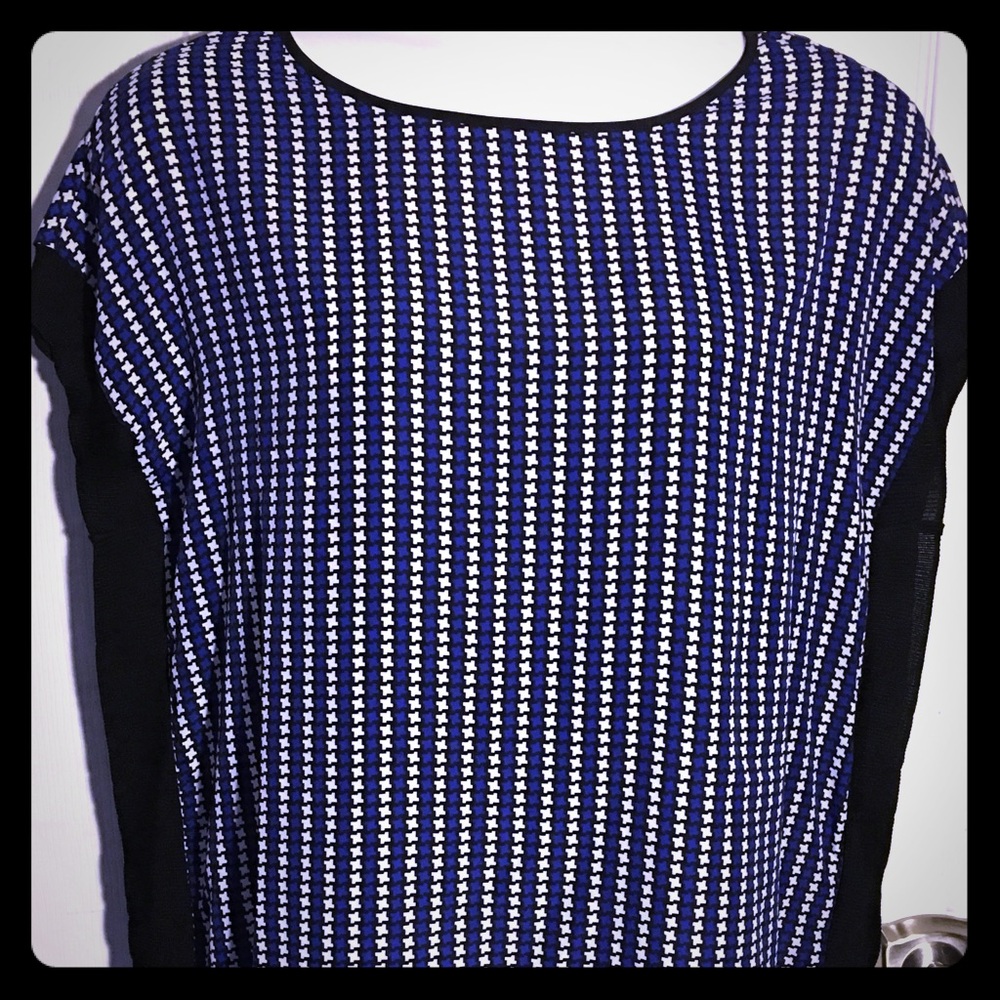 Sold! Michael Kors Royal blue print blouse L