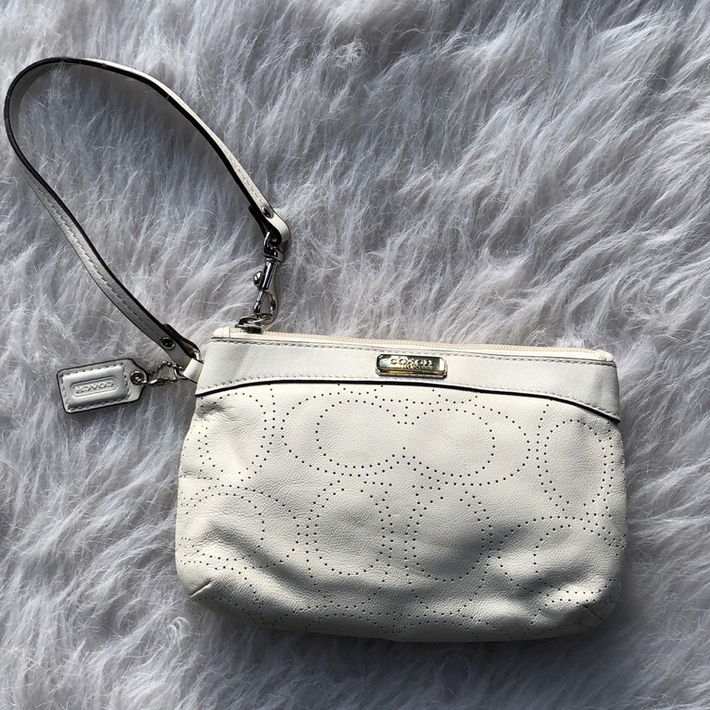 White classic Coach wristlet