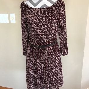 Burgundy and Taupe Casual Dress