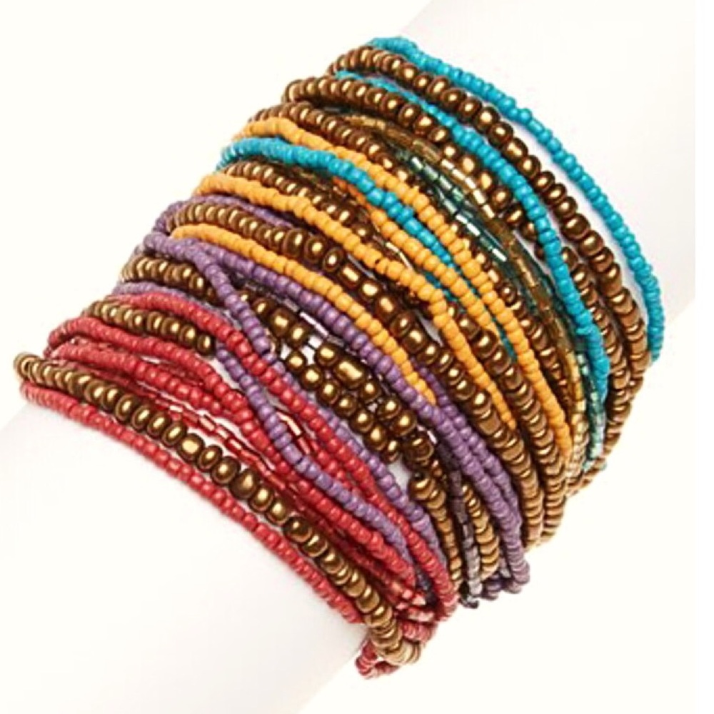 Boho Beaded Multi-Strand Bracelet