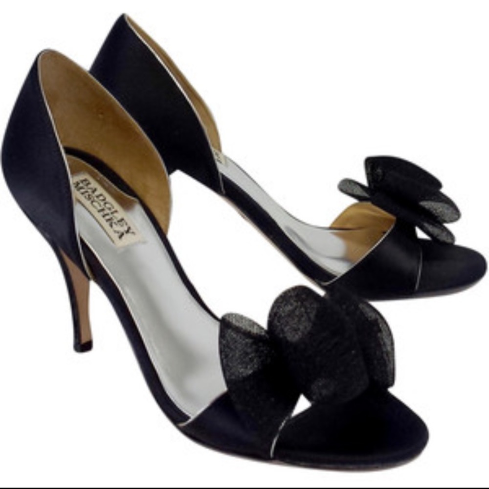 Badgley Mischka Black Satin Xango Shoes