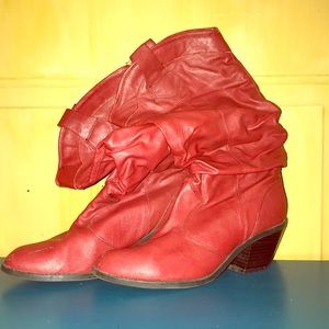Red Slouchy Cowboy Boots