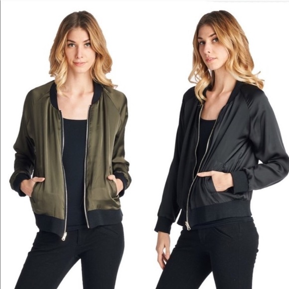 Reversible Black & Olive Bomber - Picture 2 of 6