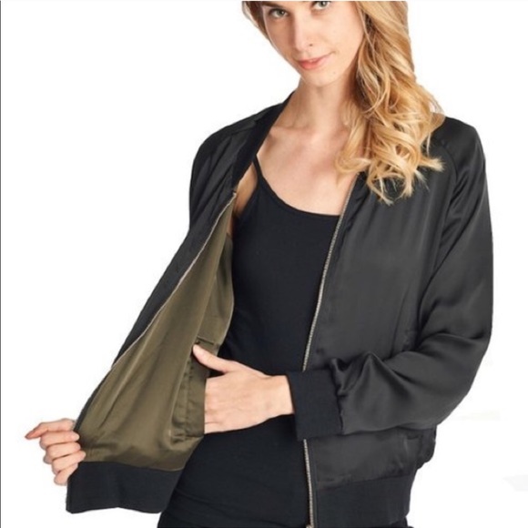 Reversible Black & Olive Bomber - Picture 6 of 6
