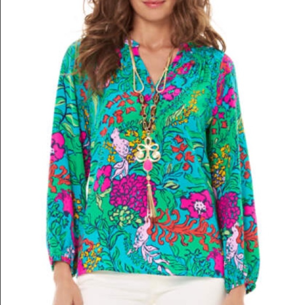 Lilly Pulitzer Elsa top shake your tailfeather S