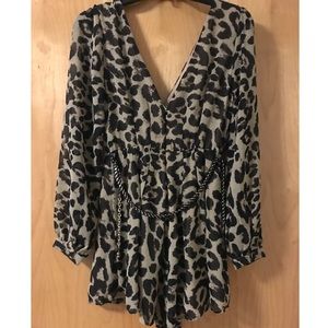 Cheetah print romper