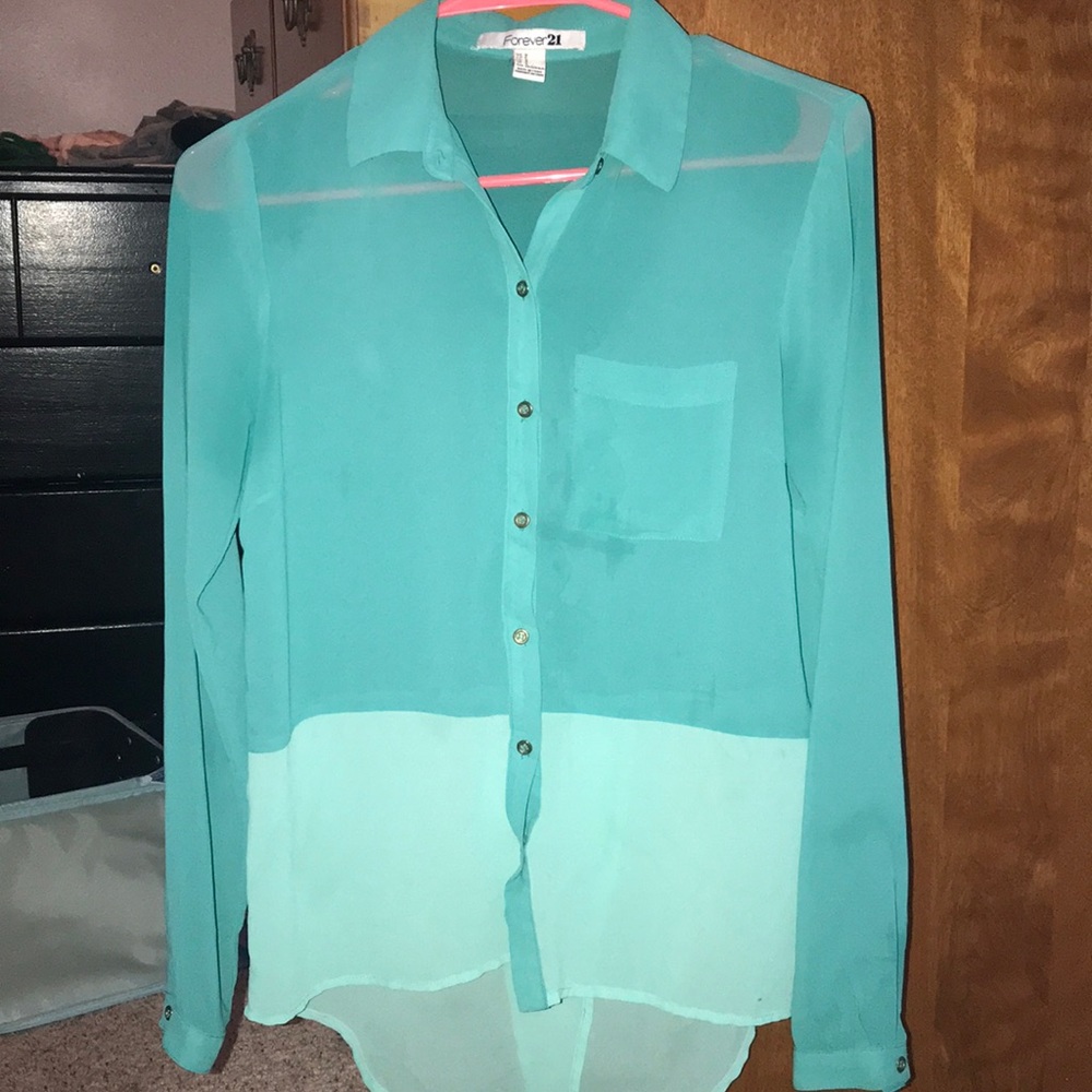 Chiffon button down
