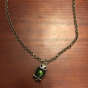 Green and Gold Owl Pendant