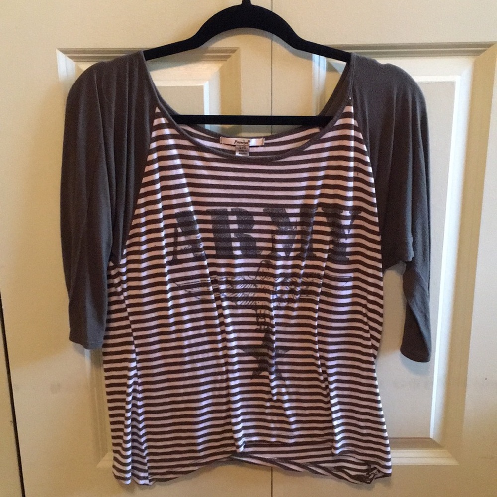 Green striped T-shirt