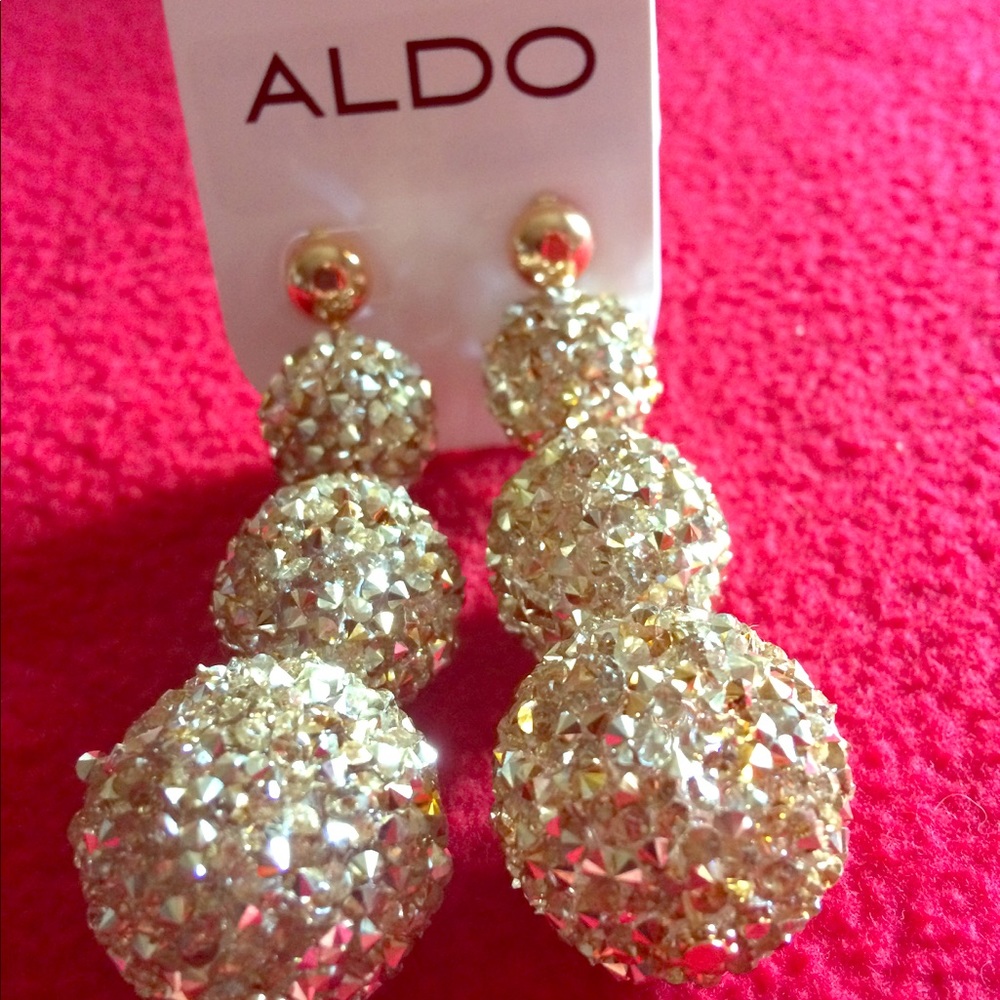 2 pair of New Glitter Ball dangles by Aldo