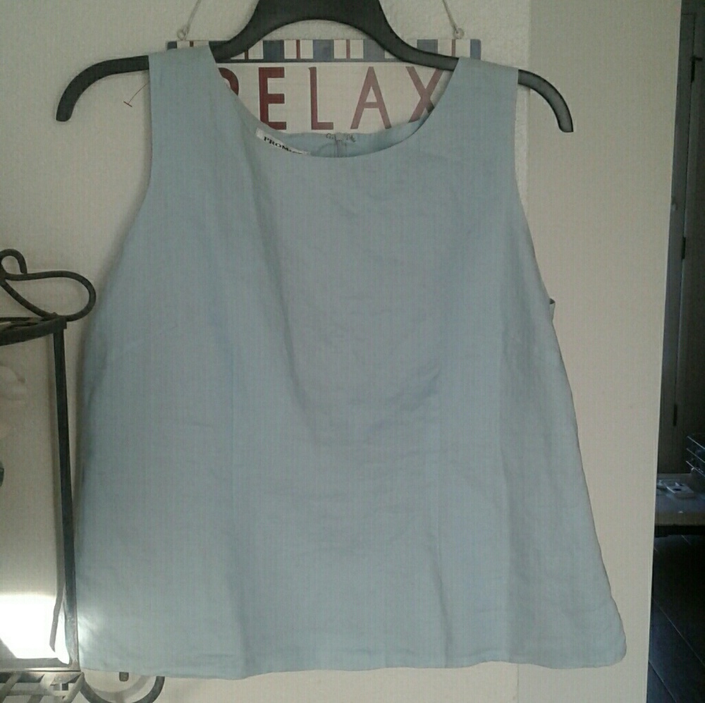 Beautiful sky blue linen blouse