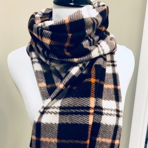 NWOT Soft Brown & Orange Plaid Scarf