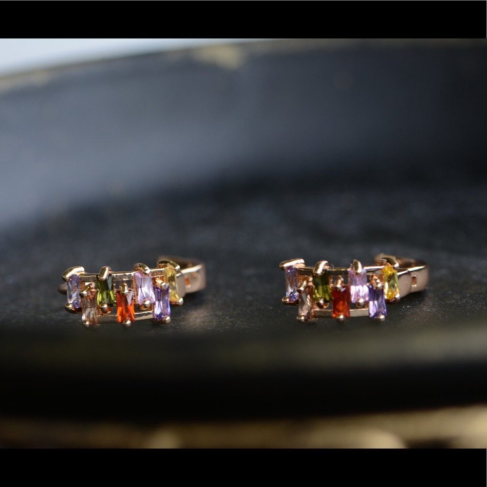18K Gold Plated Rainbow ZirconAAA Designer Earring