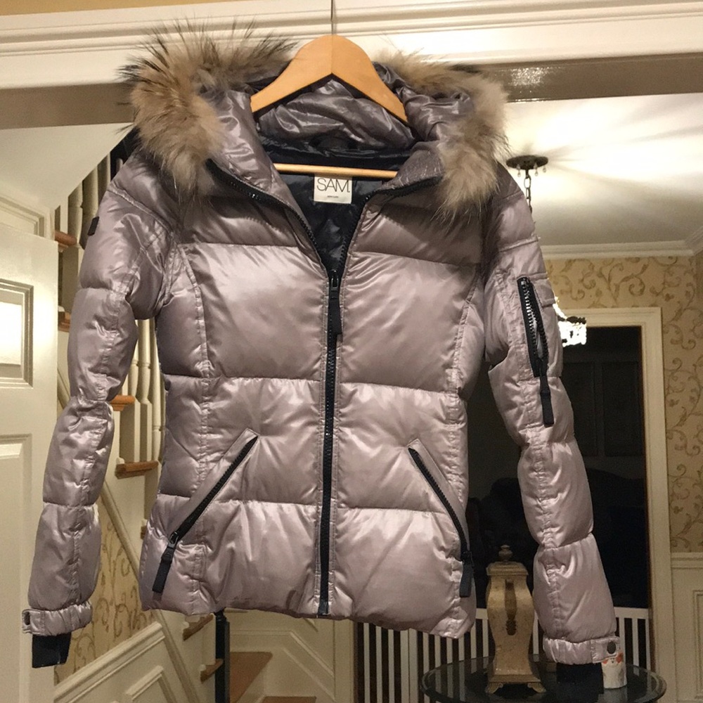 SAM Girls Fur Trimmed Down Jacket