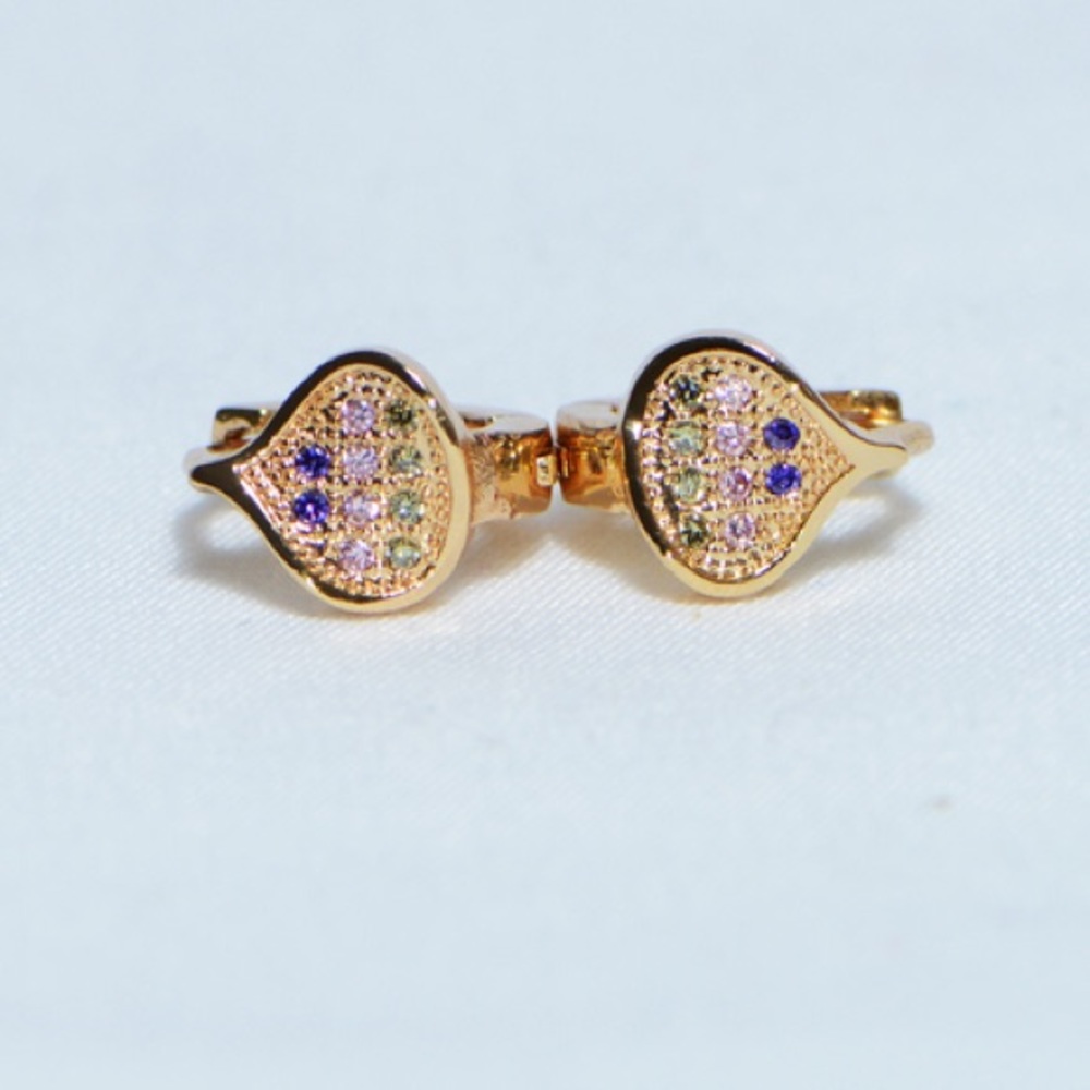 18K Gold Plated Spades Zircon AAA Designer Earring