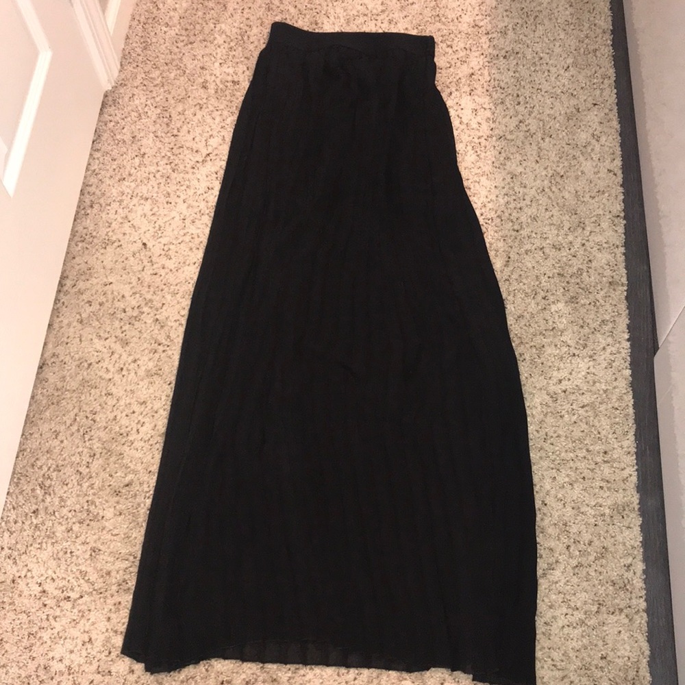 High waist chiffon maxi skirt