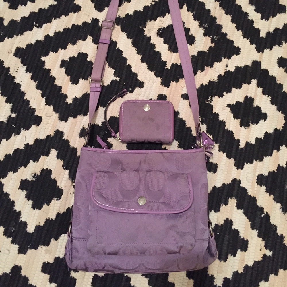 Violet COACH Crossbody and Wallet Set
