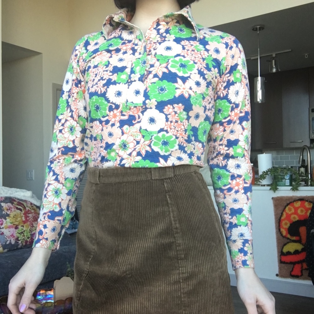 Vintage Lilly Pulitzer button front floral top
